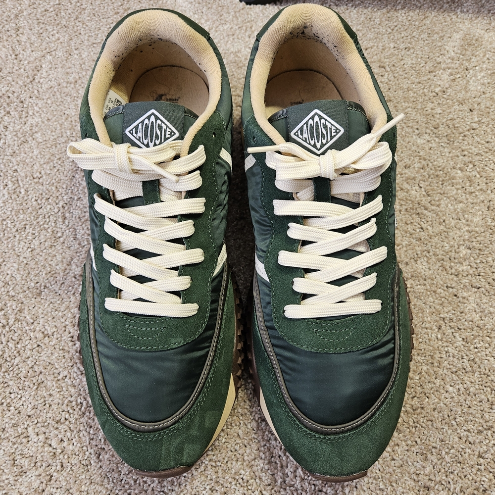 Lacoste L-spin Delux 3.0 Green Nylon & Suede Running Sneakers sz 12 No Box - Picture 6 of 14